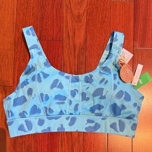 Dip Blue Patterned Sports Bra